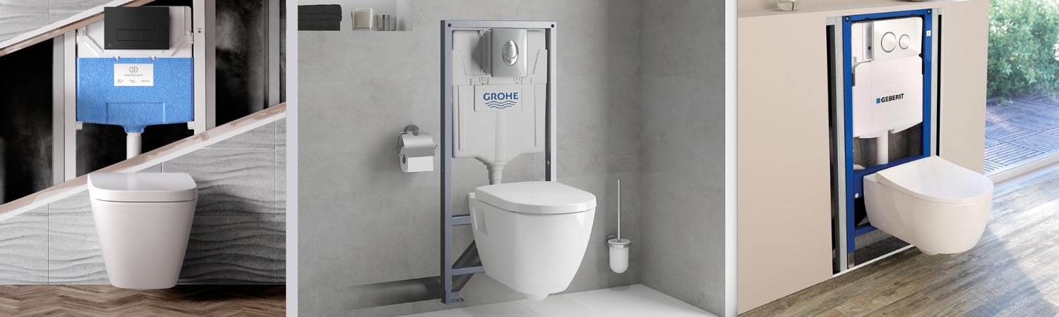 GROHE Rapid SL 3in1 Wall Hung WC Toilet Concealed Cistern Frame Dual Flush  Plate