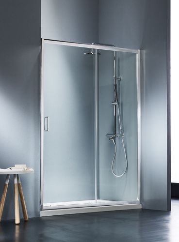 SLIDING SHOWER DOOR SLIDER 140 137x180cm CLEAR GLASS CHROME STARLET