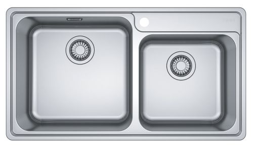 DOUBLE BOWL STAINLESS STEEL SINK BELL BCX 620 86x48cm SMOOTH FRANKE