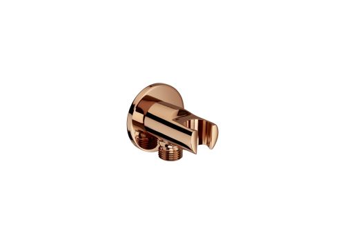 ROUND WATER INLET FOR SHOWER HOSE WITH INTEGRATED BRACKET AQUA ROSE GOLD  ROCA