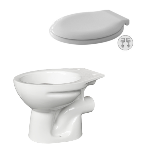 SINGLE FLOORSTANDING TOILET SORAYA WITH NORMAL CLOSE SEAT WHITE PICCADILLY