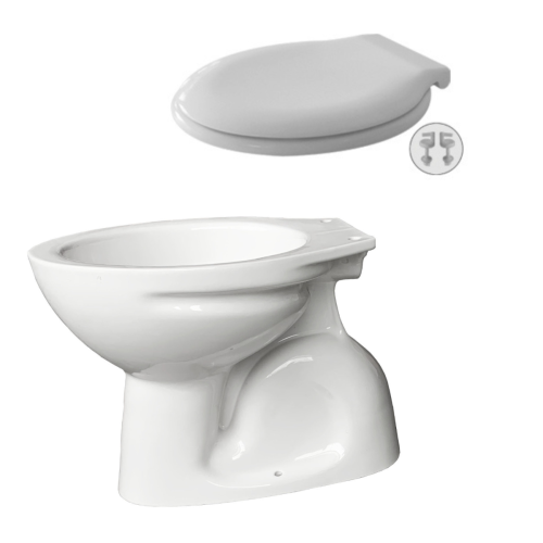 SINGLE FLOORSTANDING TOILET SORAYA VERTICAL OUTLET WITH NORMAL CLOSE SEAT WHITE PICCADILLY