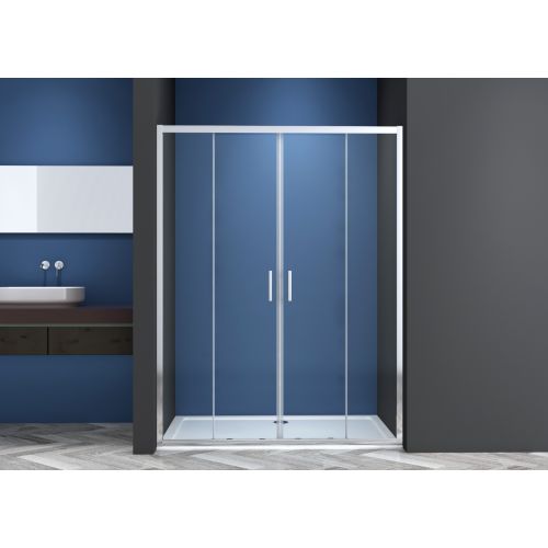 SLIDING SHOWER DOOR FF514 175-180x195cm CHROME CLEAR GLASS PICCADILLY