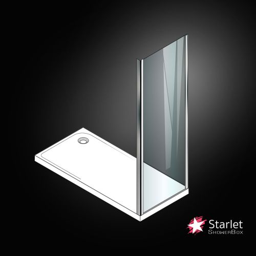 WALK IN SHOWER PANEL STARLET 80x180cm CLEAR GLASS CHROME