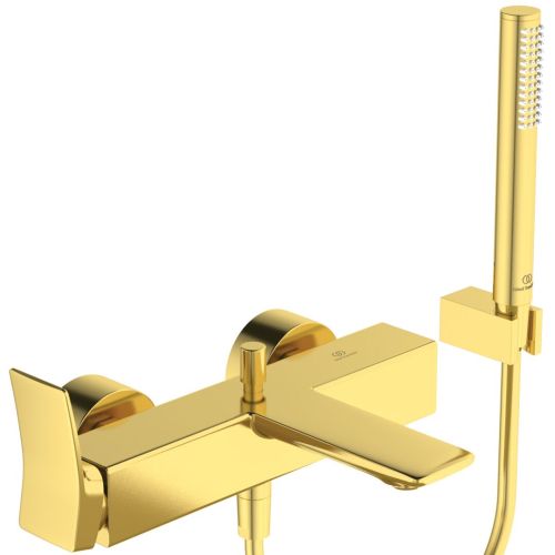 CONCA EXPOSED BATH&SHOWER MIXER W/H ACCESSORIES BRUSHED GOLD IDEAL STANDARD